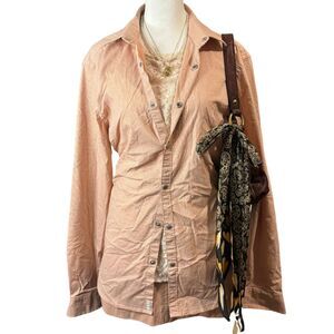 Armani Exchange Slim Fit Pink Gray Striped Long Sleeve Button Down Shirt M